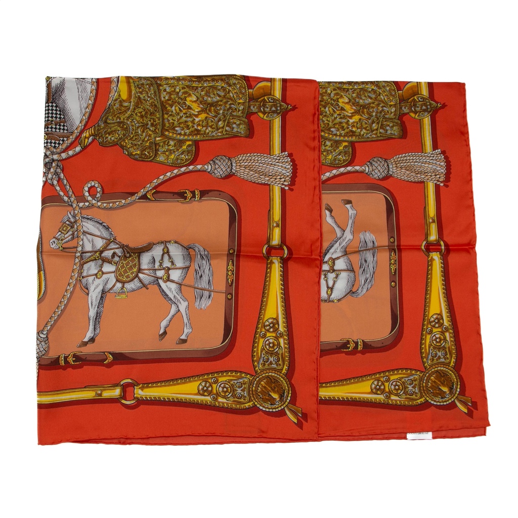Gucci Orange Silk Scarf 590472 In Size 90x90