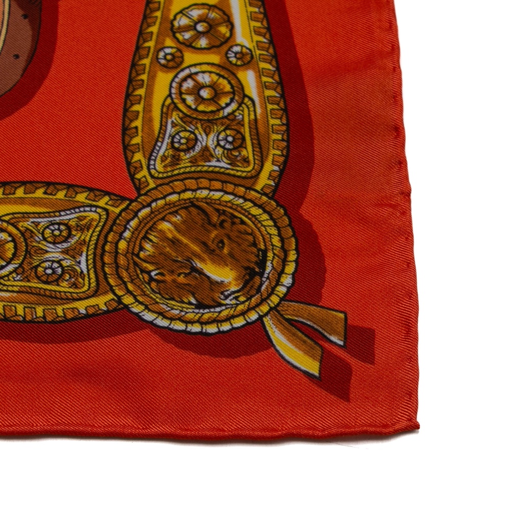 Gucci Orange Silk Scarf 590472 In Size 90x90