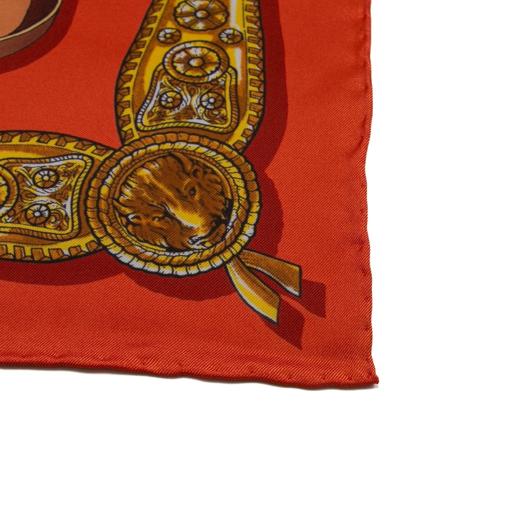 Gucci Orange Silk Scarf 590472 In Size 90x90