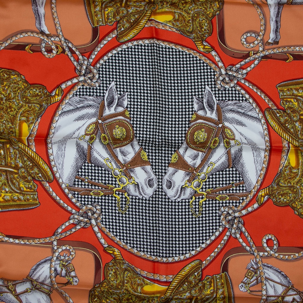 Gucci Orange Silk Scarf 590472 In Size 90x90