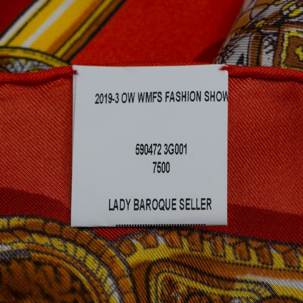Gucci Orange Silk Scarf 590472 In Size 90x90
