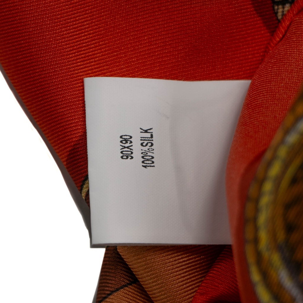 Gucci Orange Silk Scarf 590472 In Size 90x90