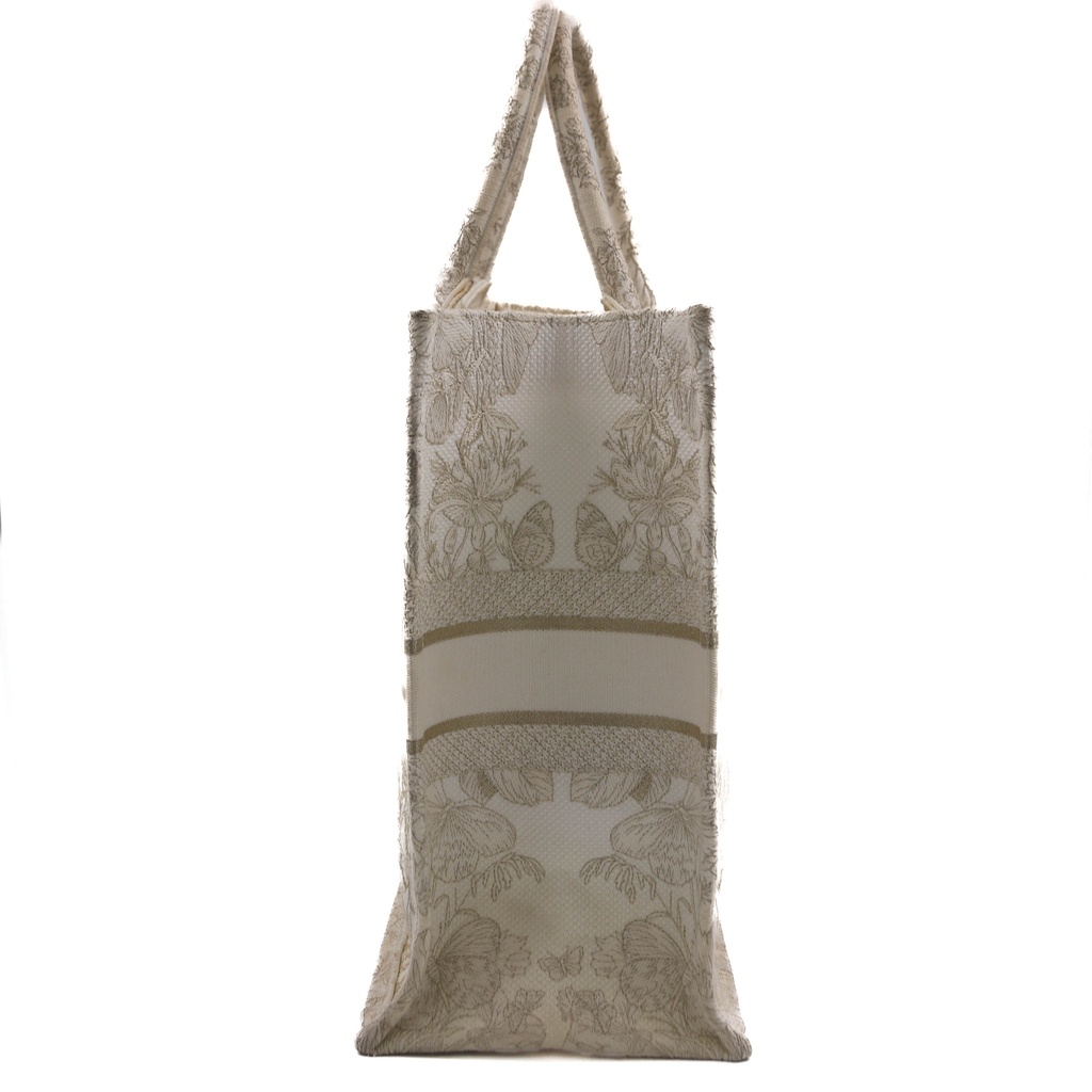Christian Dior Toile De Jouy Embroided Canvas Large Book Tote