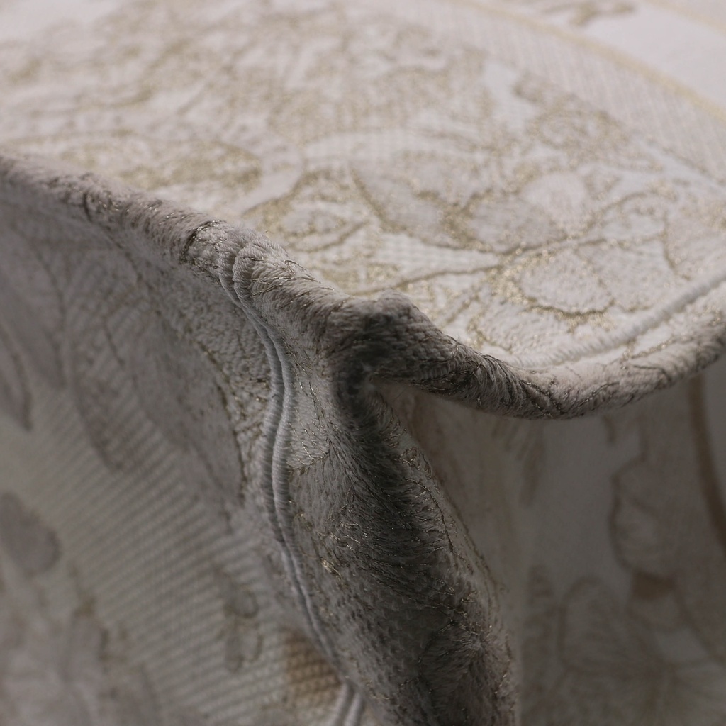 Christian Dior Toile De Jouy Embroided Canvas Large Book Tote