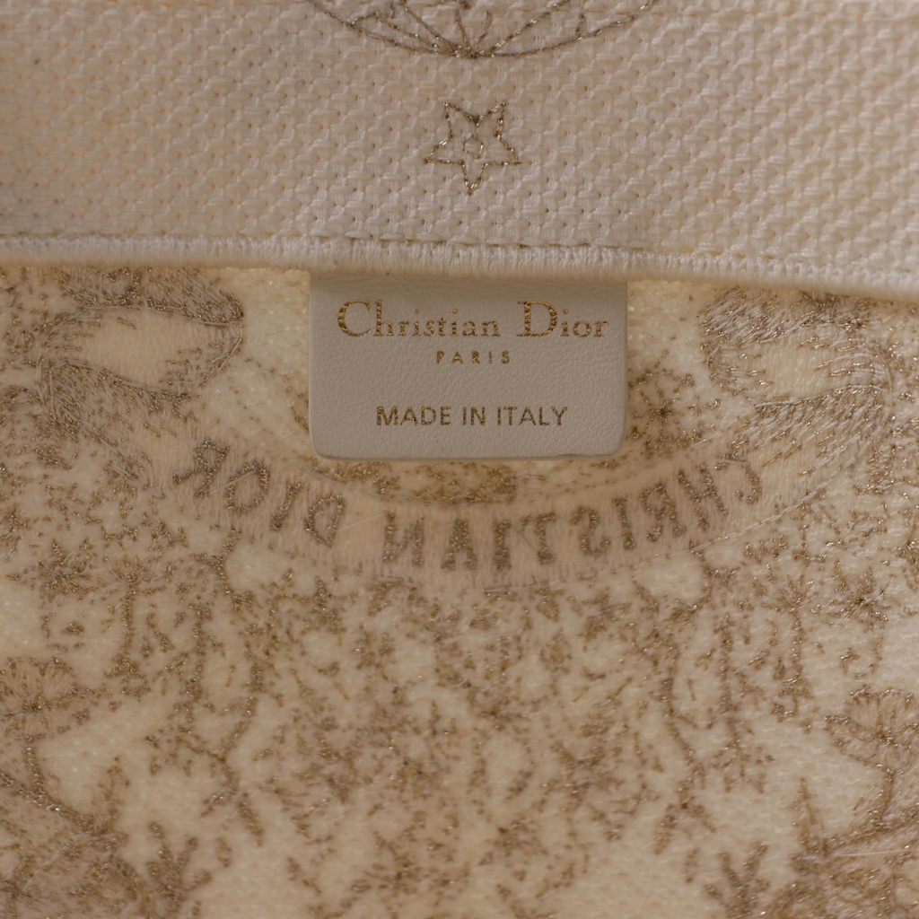 Christian Dior Toile De Jouy Embroided Canvas Large Book Tote