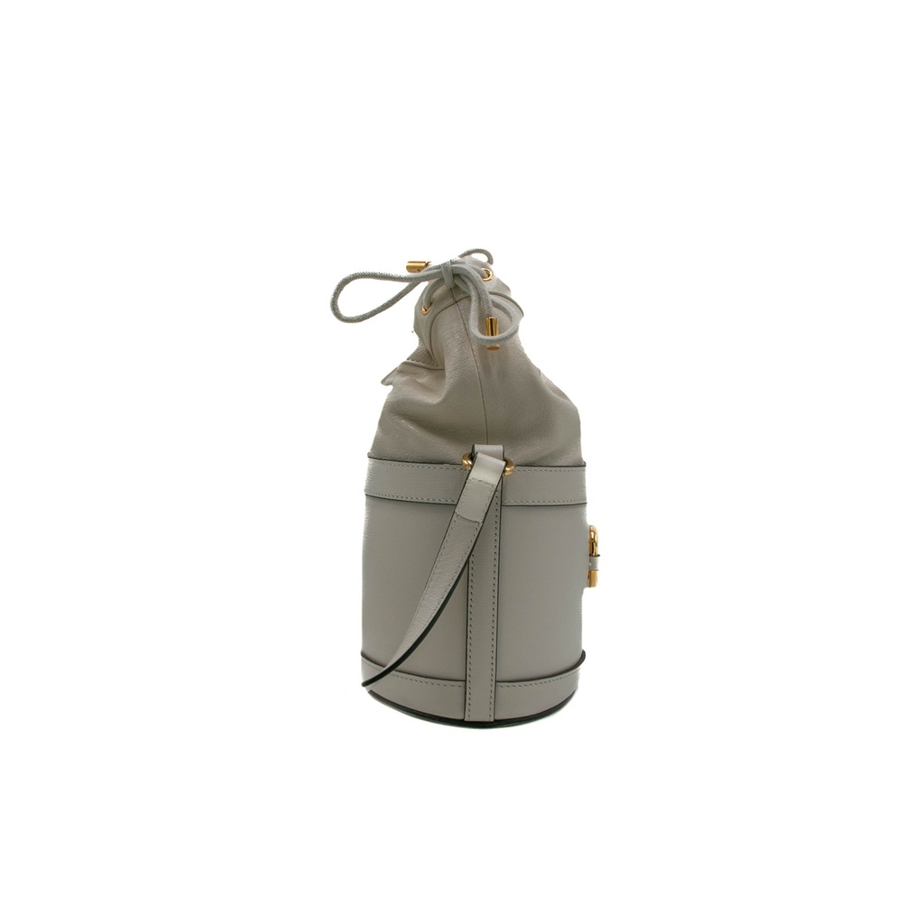Gucci 1955 Horsebit White Leather Bucket Bag 602118