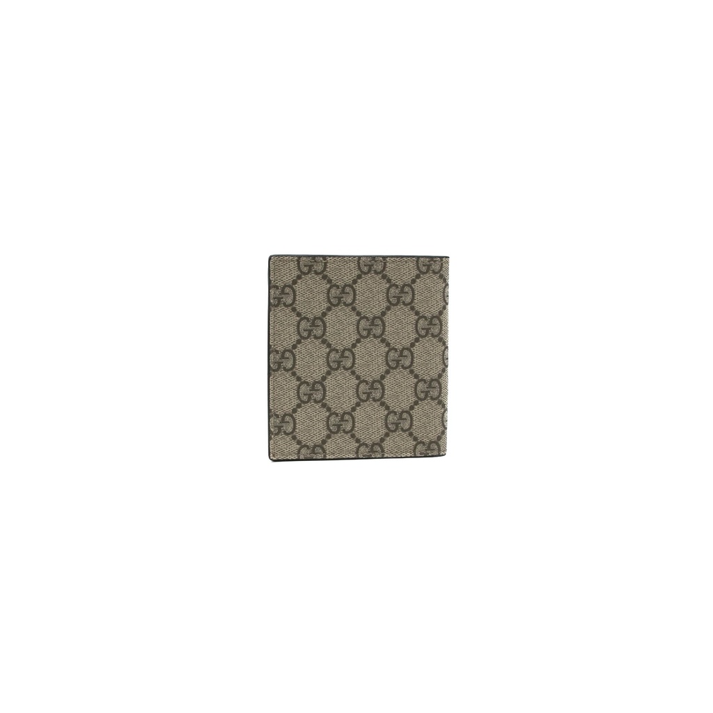 Gucci GG Emblem Bi-Fold Wallet In Brown Fabric 821206