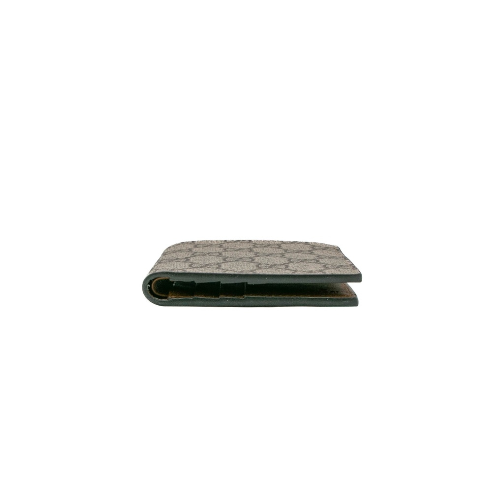 Gucci GG Emblem Bi-Fold Wallet In Brown Fabric 821206