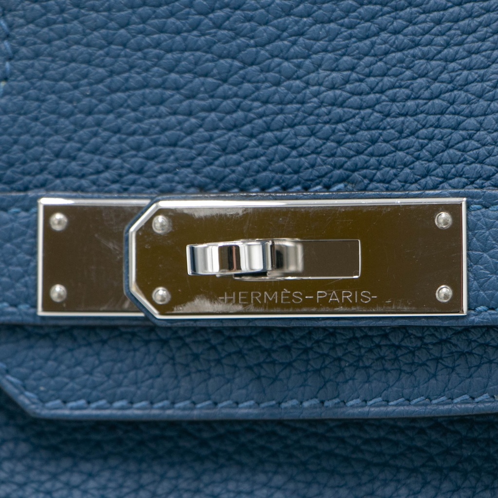 Hermes Birkin 30 Togo Silver Hardware Dark Blue Year 2019 Like New