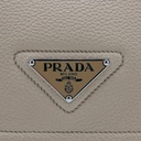 Prada Glace Crossbody Shoulder Bag Beige Leather