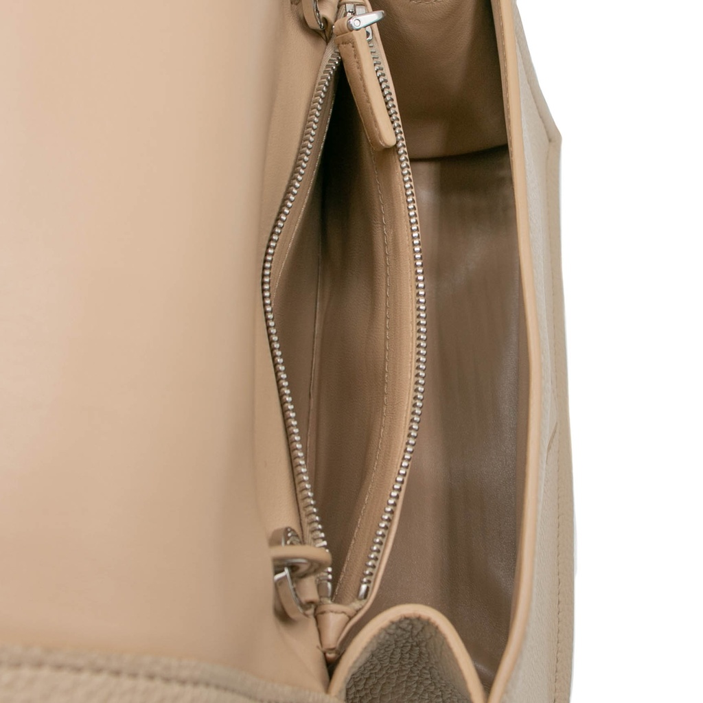 Prada Glace Crossbody Shoulder Bag Beige Leather