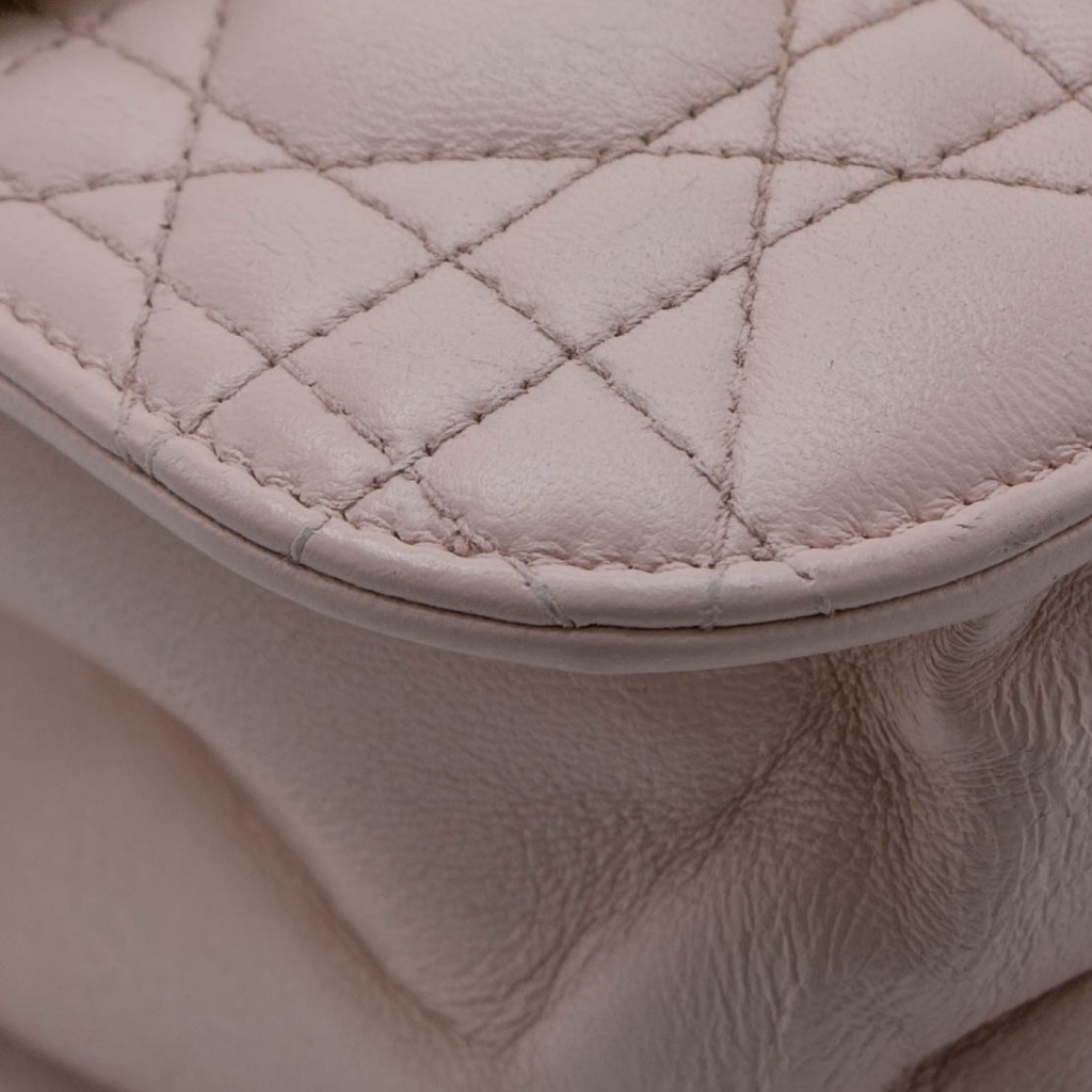 Christian Dior Lambskin Cannage Large Dioraddict Flap Rose Poudre