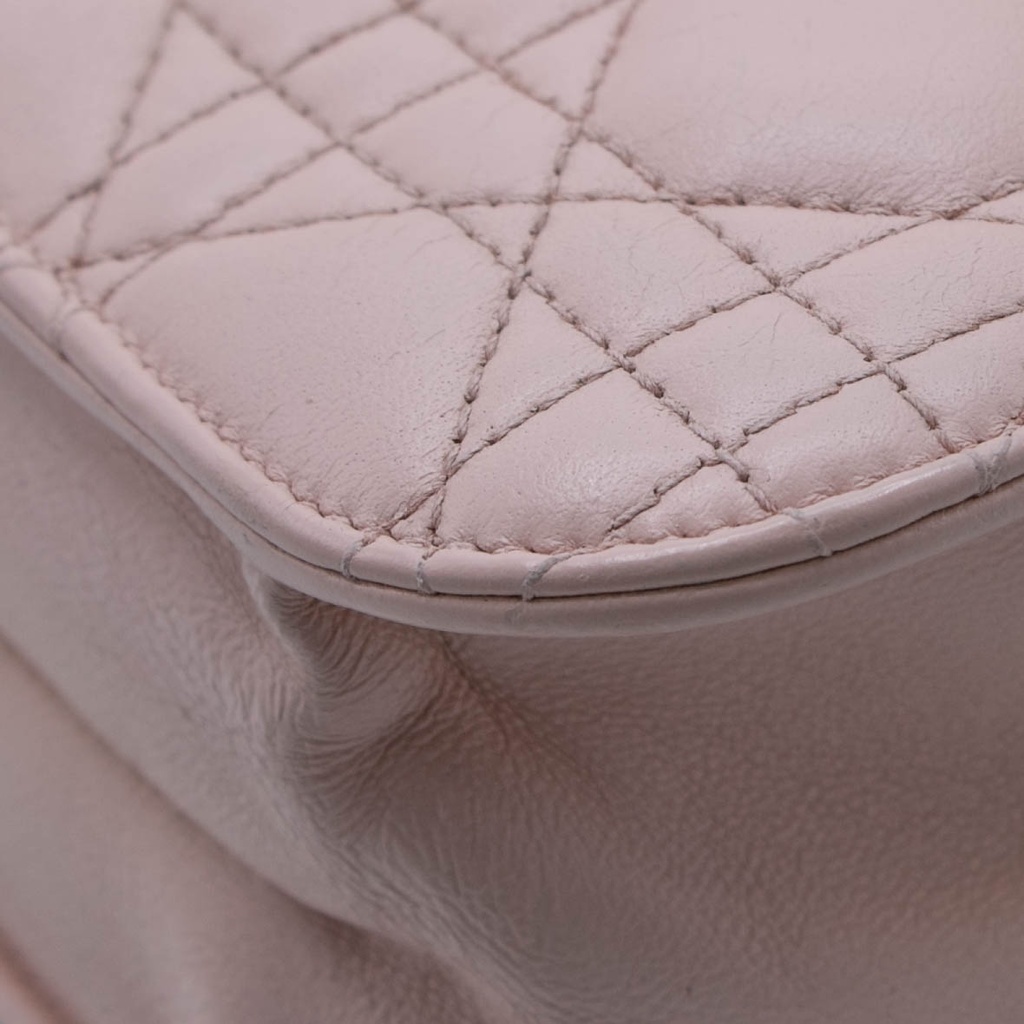 Christian Dior Lambskin Cannage Large Dioraddict Flap Rose Poudre