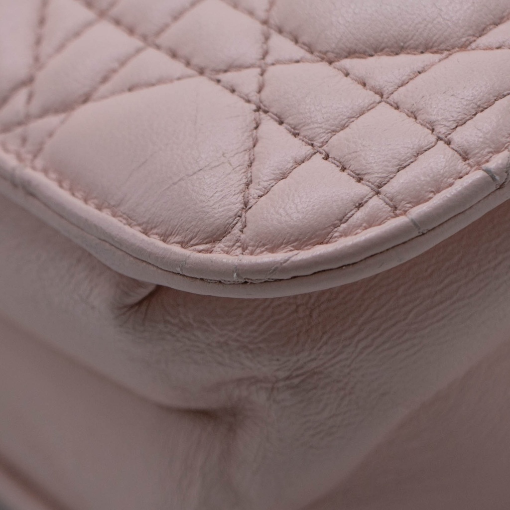 Christian Dior Lambskin Cannage Large Dioraddict Flap Rose Poudre
