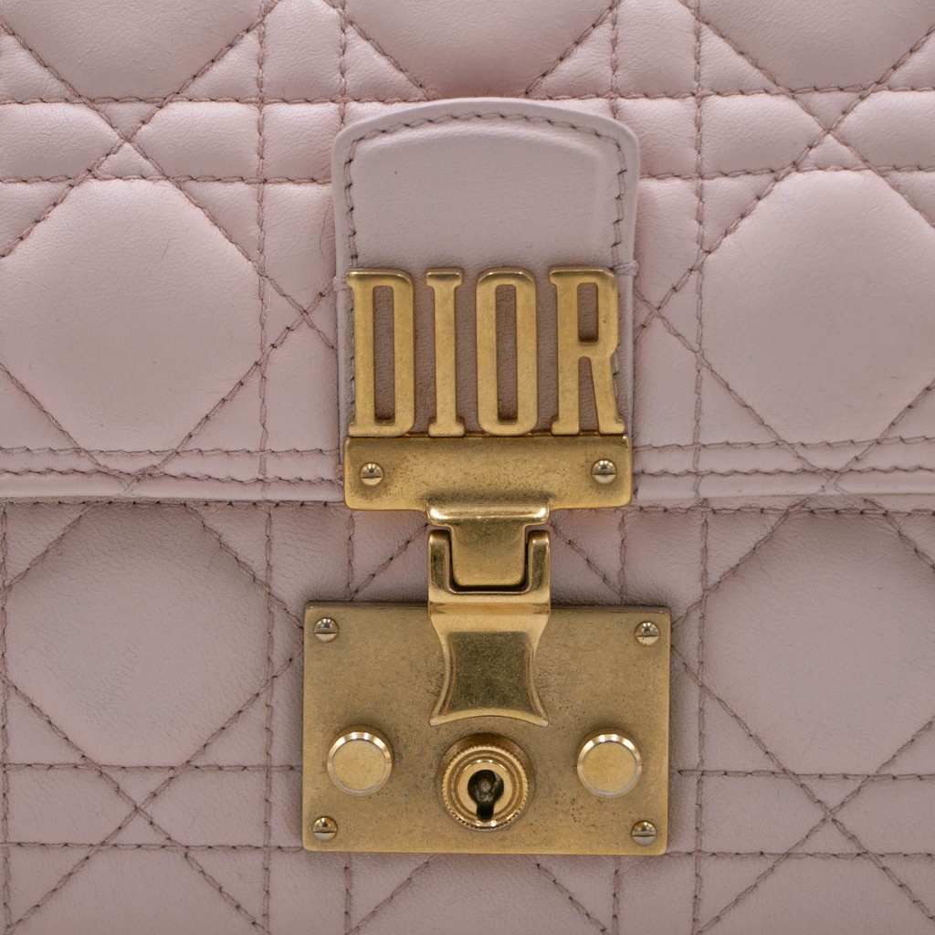 Christian Dior Lambskin Cannage Large Dioraddict Flap Rose Poudre