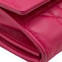 Christian Dior Lambskin Cannage Lady Dior Flap Wallet Pink