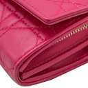 Christian Dior Lambskin Cannage Lady Dior Flap Wallet Pink