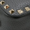 Valentino Garavani Grained Calfskin Rockstud Crossbody Bag Black