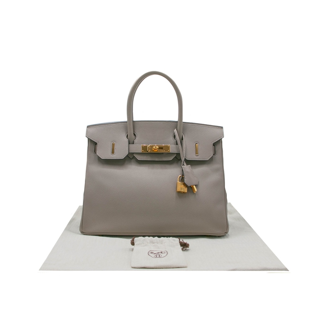 Hermes Birkin 30 Grey Togo Gold Hardware Year 2018 Like New