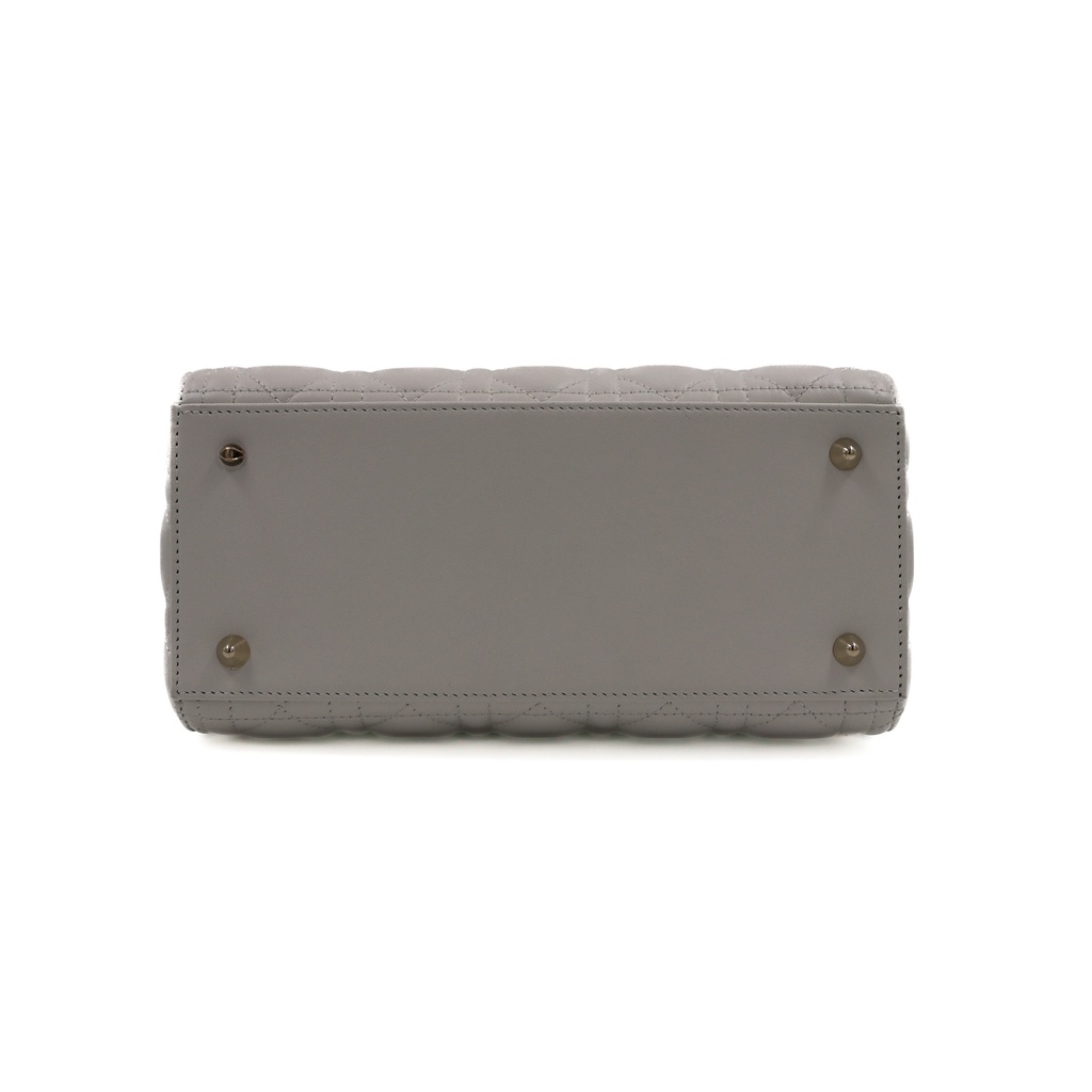 Christian Dior Lady Dior Cannage Leather Handbag White