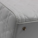 Christian Dior Lady Dior Cannage Leather Handbag White
