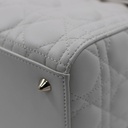 Christian Dior Lady Dior Cannage Leather Handbag White