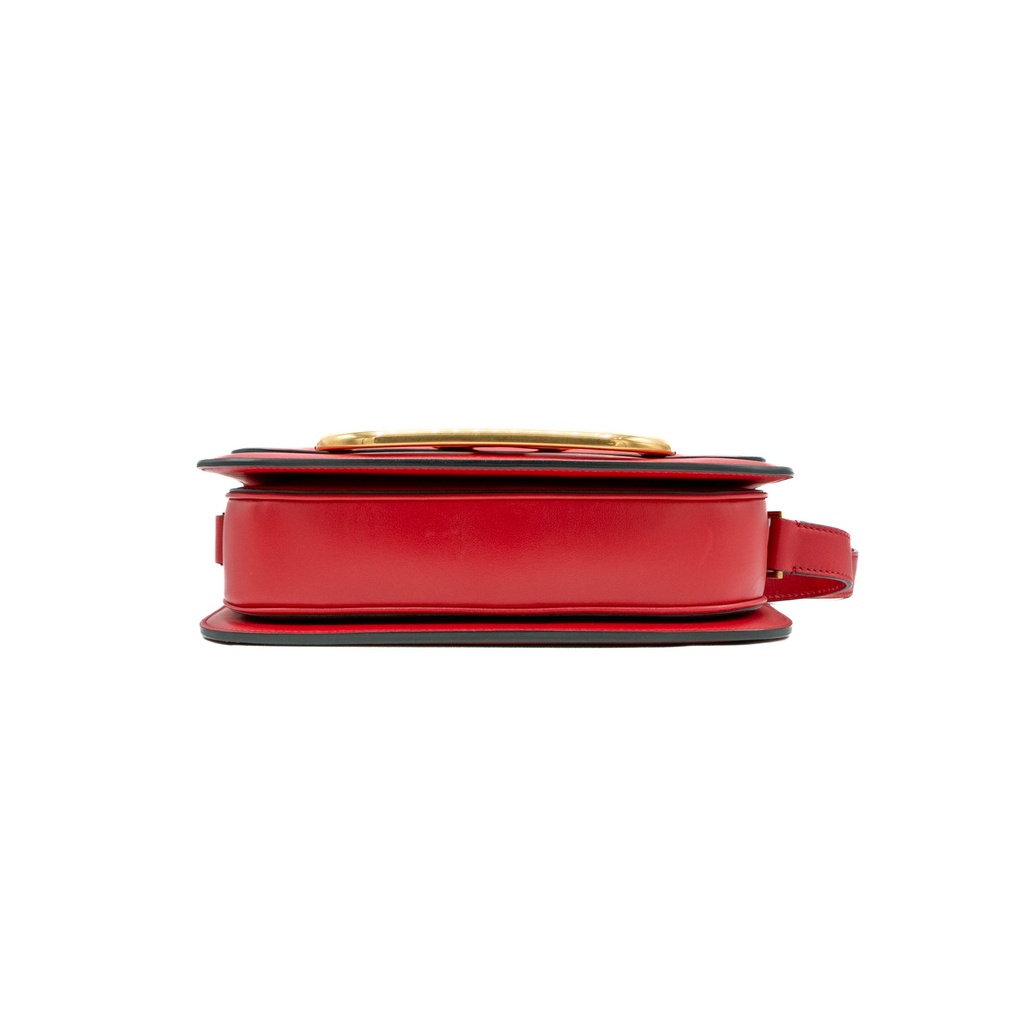 Valentino Garavani Supervee Leather Medium Red Crossbody Bag 