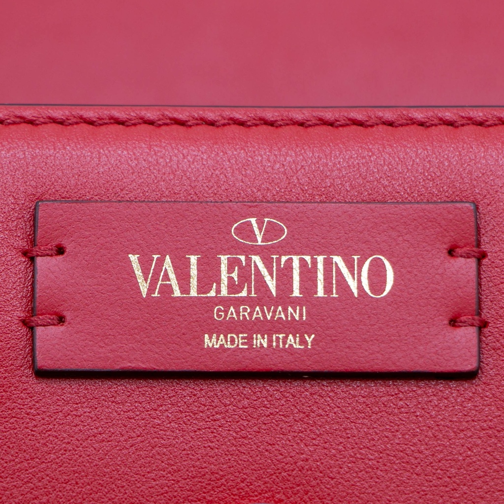 Valentino Garavani Supervee Leather Medium Red Crossbody Bag 