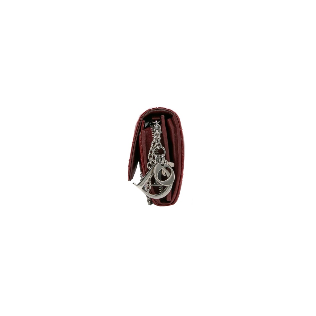 Christian Dior Patent Cannage Lady Dior Wallet On Chain