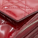 Christian Dior Patent Cannage Lady Dior Wallet On Chain