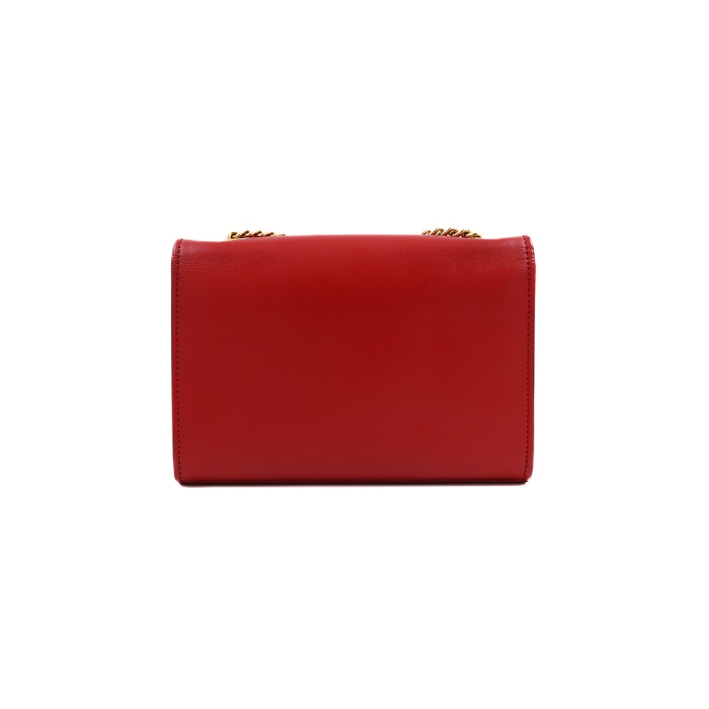 Saint Laurent Calfskin Medium Classic Monogram Kate Tassel Satchel Red