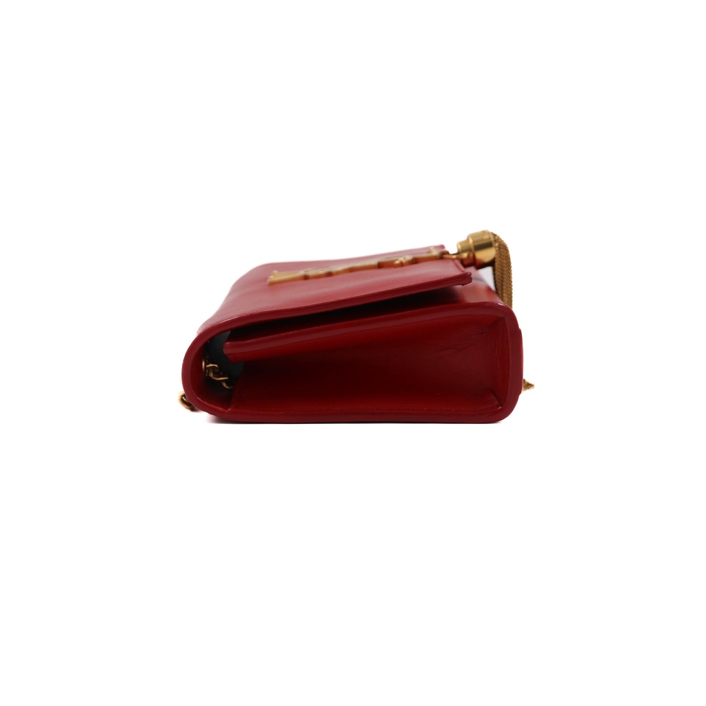 Saint Laurent Calfskin Medium Classic Monogram Kate Tassel Satchel Red