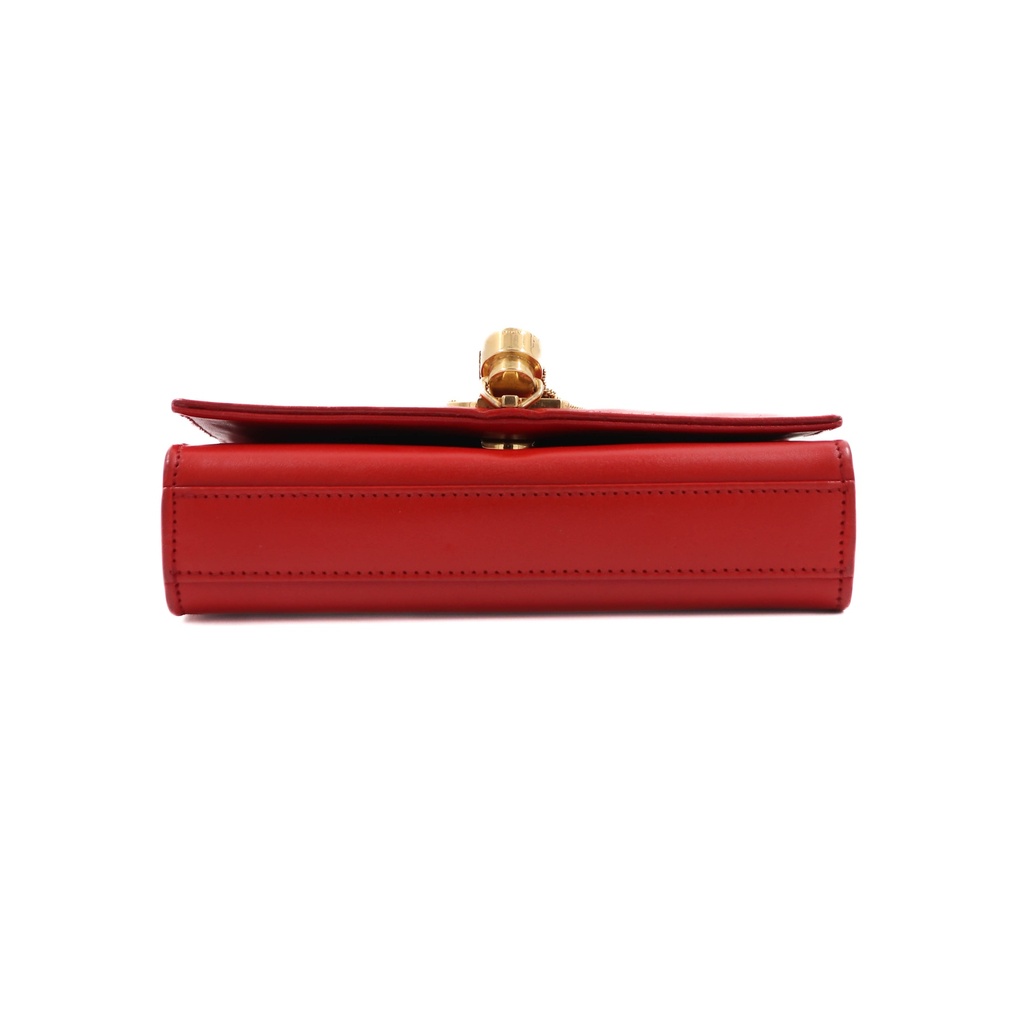Saint Laurent Calfskin Medium Classic Monogram Kate Tassel Satchel Red