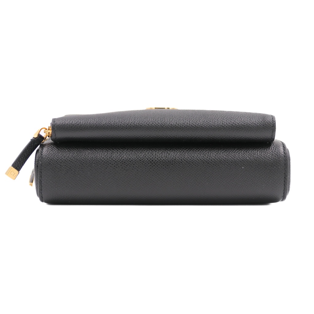 Christian Dior Grained Calfskin Caro Double Pouch Black