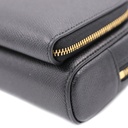 Christian Dior Grained Calfskin Caro Double Pouch Black