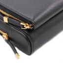 Christian Dior Grained Calfskin Caro Double Pouch Black