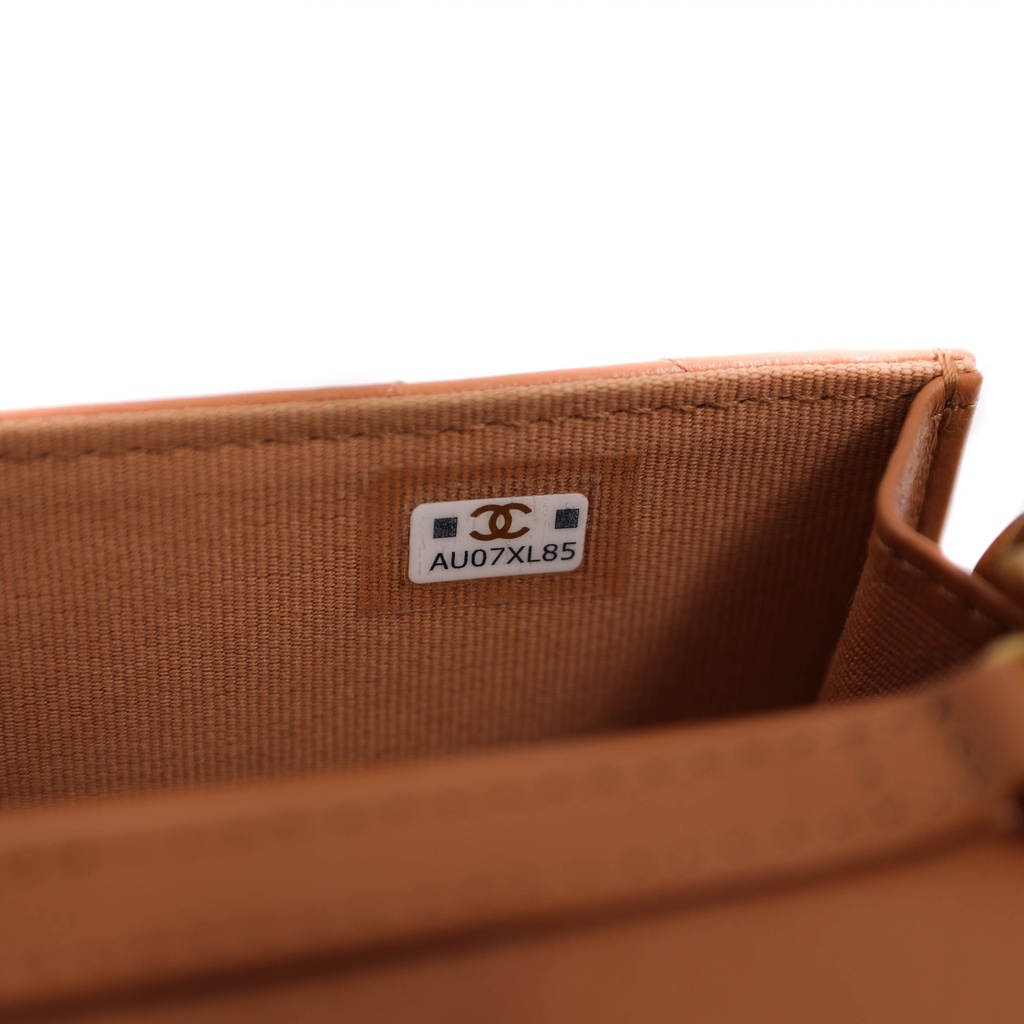 Chanel Lambskin Quilted Chanel 19 Flap Belt Bag Brown