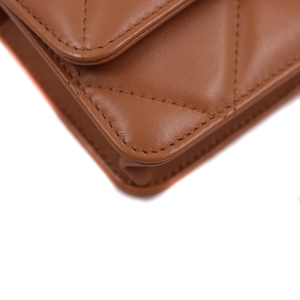Chanel Lambskin Quilted Chanel 19 Flap Belt Bag Brown