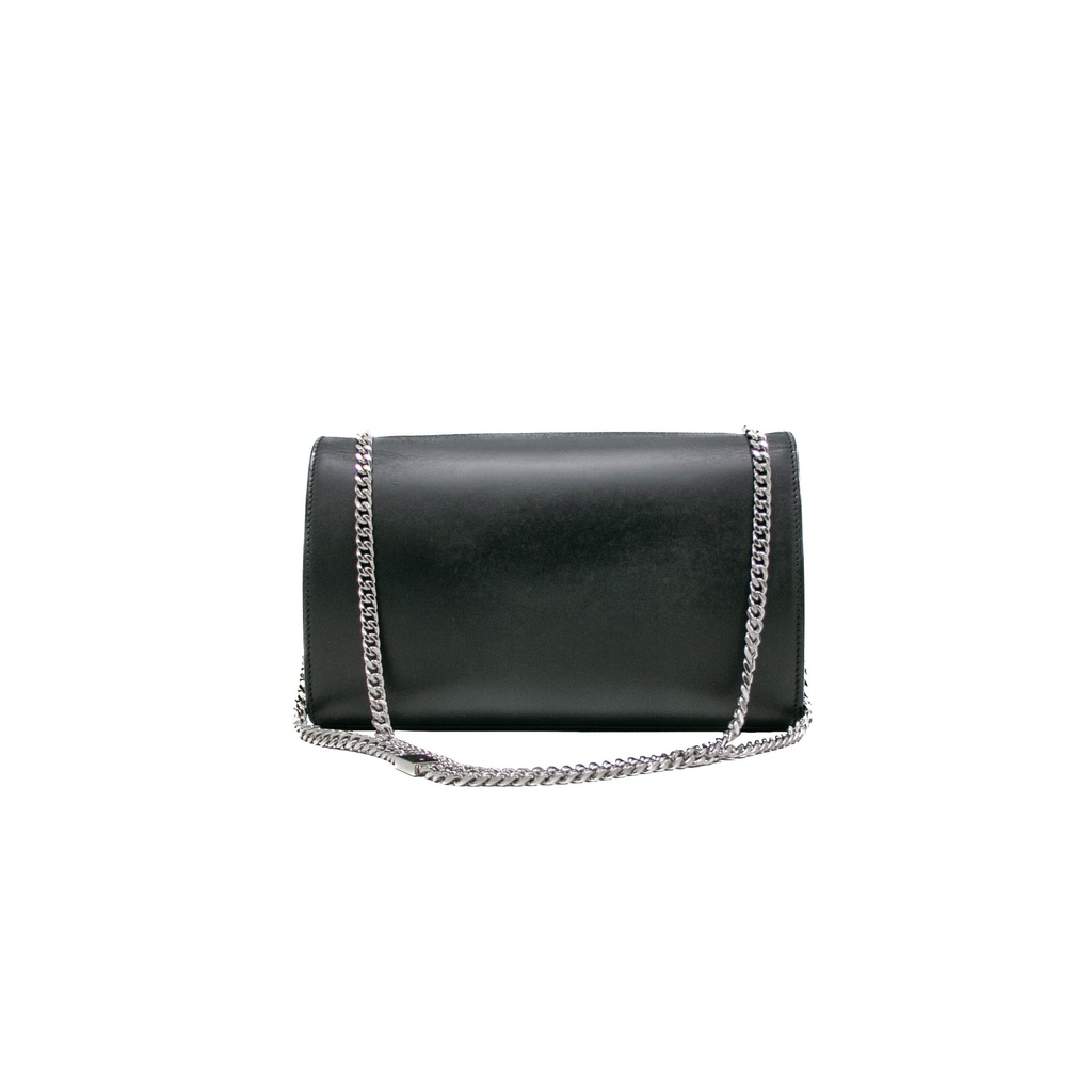 Saint Laurent Smooth Calfskin Medium Monogram Kate Tassel Satchel Black
