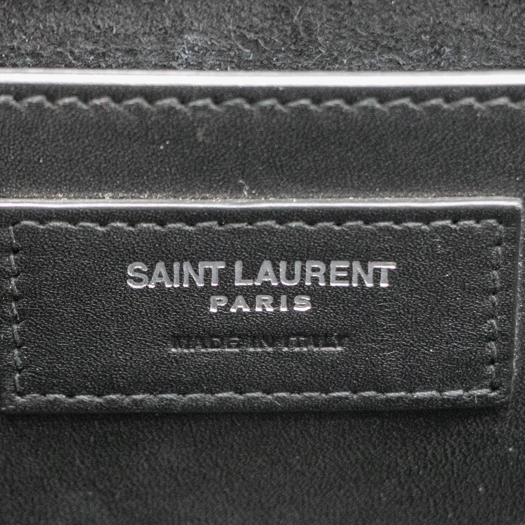Saint Laurent Smooth Calfskin Medium Monogram Kate Tassel Satchel Black
