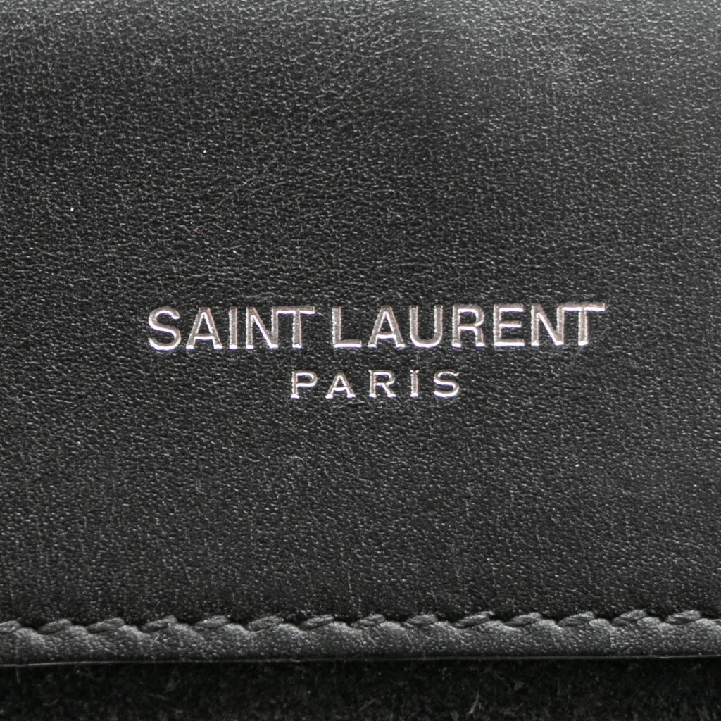 Saint Laurent Smooth Calfskin Medium Monogram Kate Tassel Satchel Black