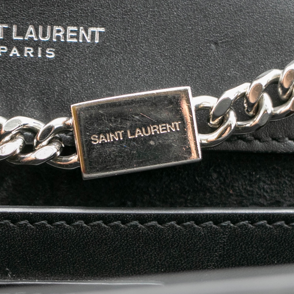 Saint Laurent Smooth Calfskin Medium Monogram Kate Tassel Satchel Black