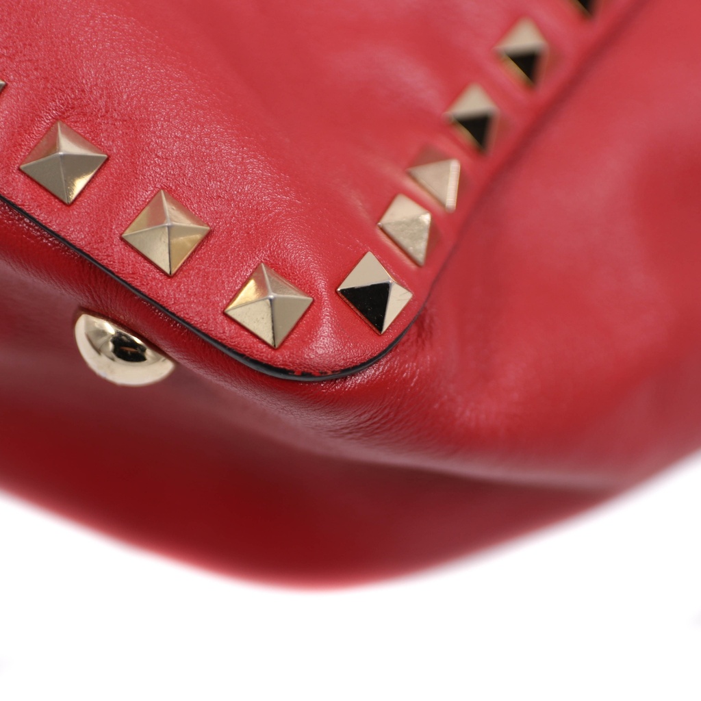 Valentino Garavani Vitello Small Rockstud Tote Rosso Valentino