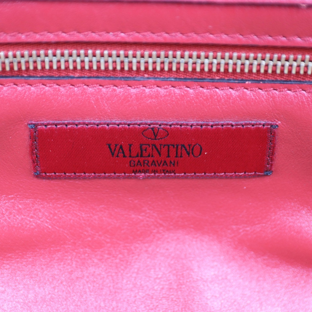 Valentino Garavani Vitello Small Rockstud Tote Rosso Valentino