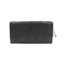 Christian Dior Lambskin Cannage Lady Dior Wallet On Chain Black