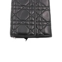 Christian Dior Lambskin Cannage Lady Dior Wallet On Chain Black
