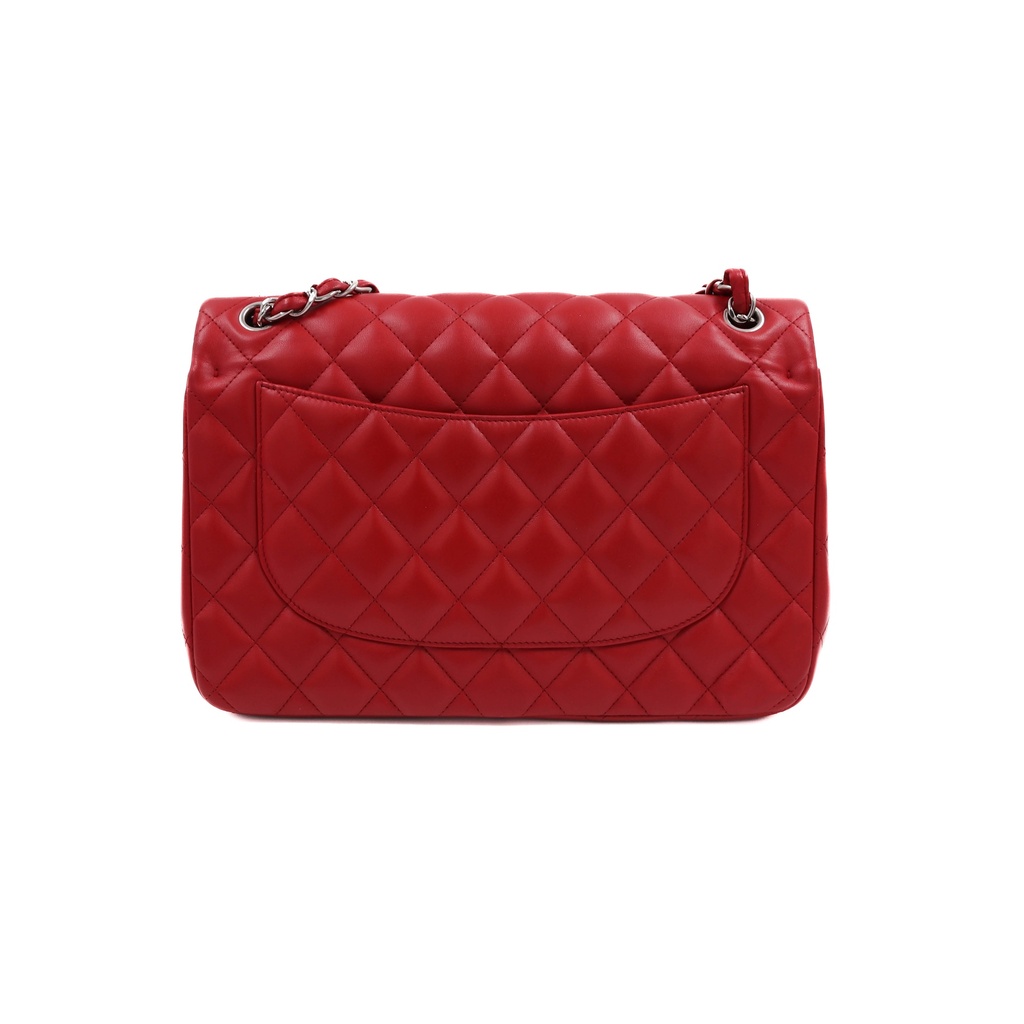 Chanel Caviar Quilted Jumbo Double Flap Red Bag