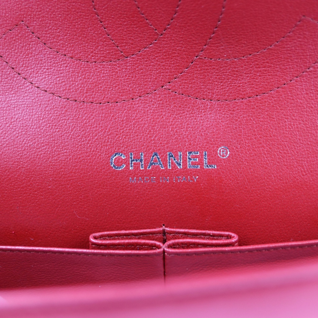 Chanel Caviar Quilted Jumbo Double Flap Red Bag