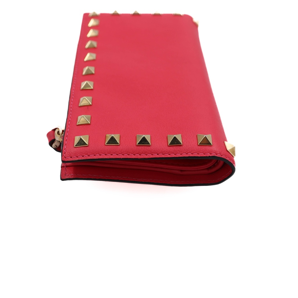 Valentino Garavani Calfskin Rockstud Zip Around Wallet 