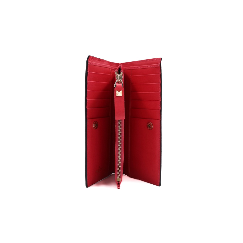 Valentino Garavani Calfskin Rockstud Zip Around Wallet 
